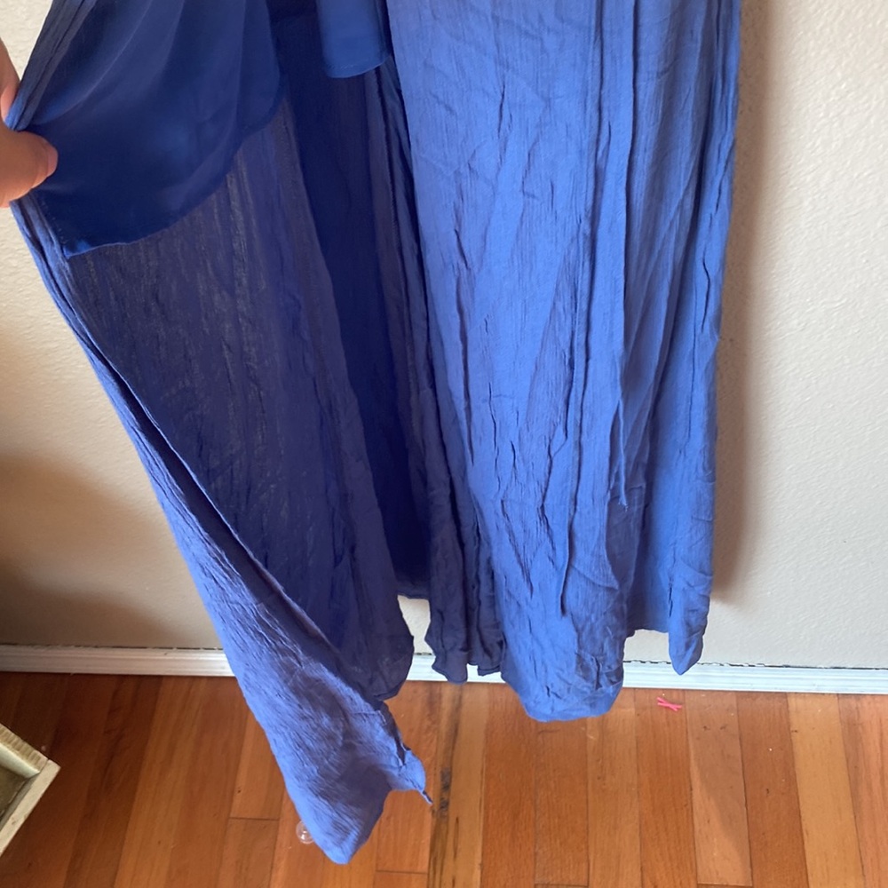 Lulu’s Denim Blue Wrap Maxi Dress - Picture 9 of 9